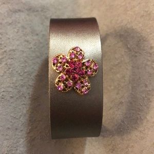 Adorable Leather Cuff with Dainty Rhinestones‎ #9